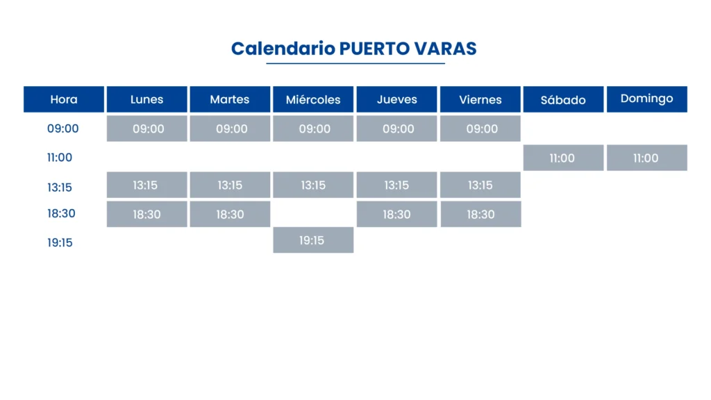 CALENDARIO PUERTO VARAS